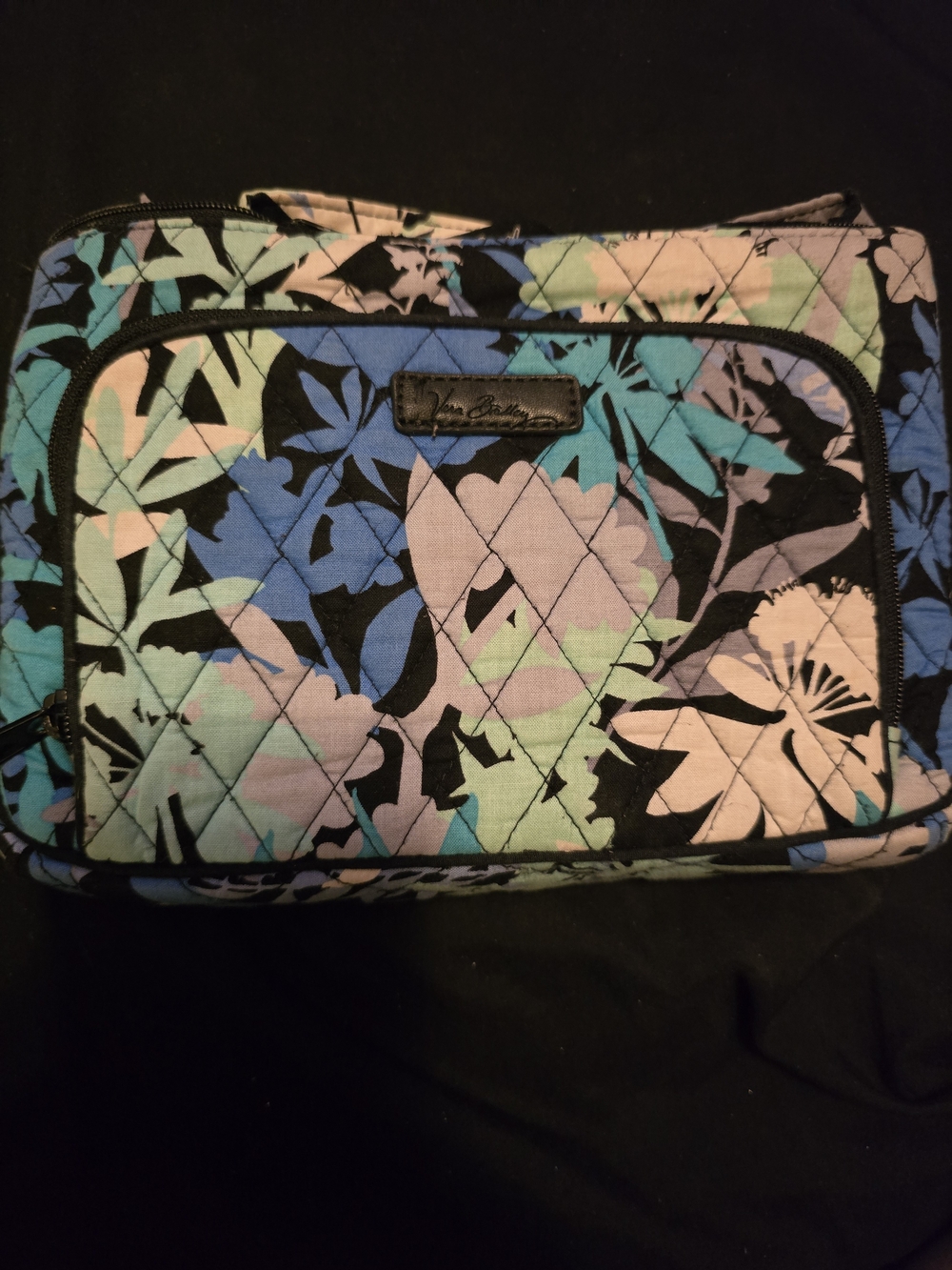 Vera Bradley Quilted Floral Cosmetic Bag in Blue Multi